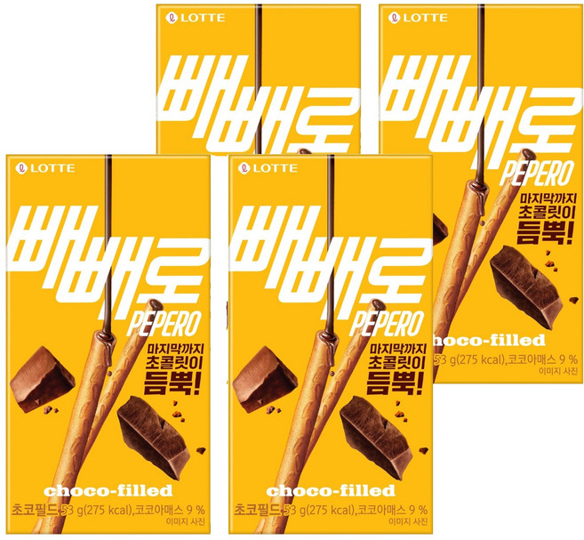 빼빼로 초코필드, 53g, 4개