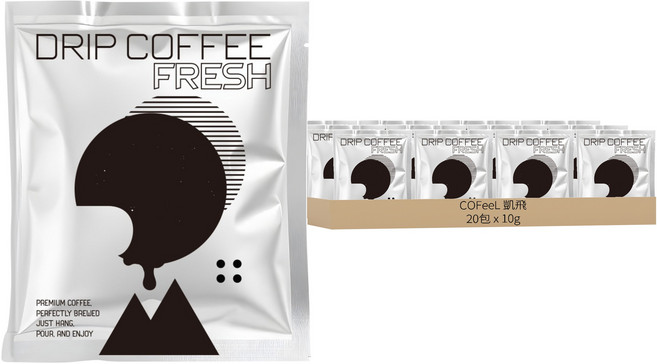 COFeeL 凱飛 現烘啡享濾掛系列 肯亞蜜錢耳掛咖啡, 10g, 20包, 1袋