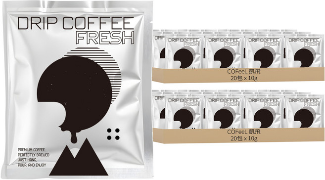 COFeeL 凱飛 現烘啡享濾掛系列 肯亞蜜錢耳掛咖啡, 10g, 20包, 2袋