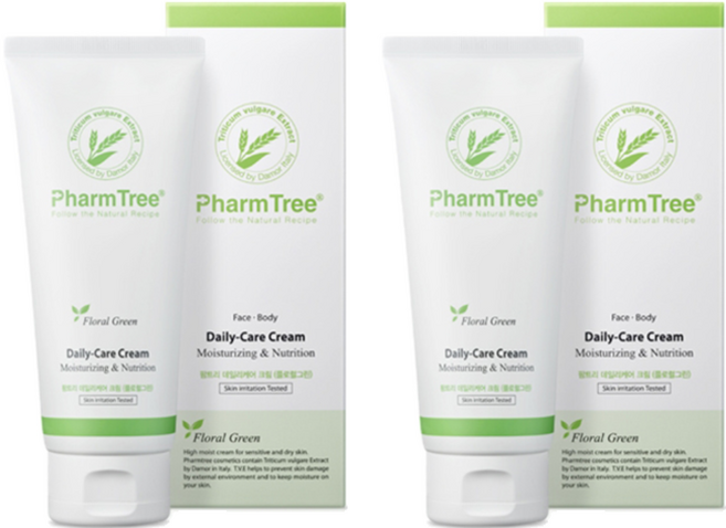 팜트리 데일리케어 크림 플로럴그린, 2개, 150ml