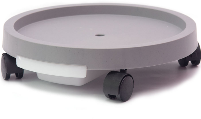 네이처안 이동식 인테리어 화분받침대 원형, 그레이, 1개