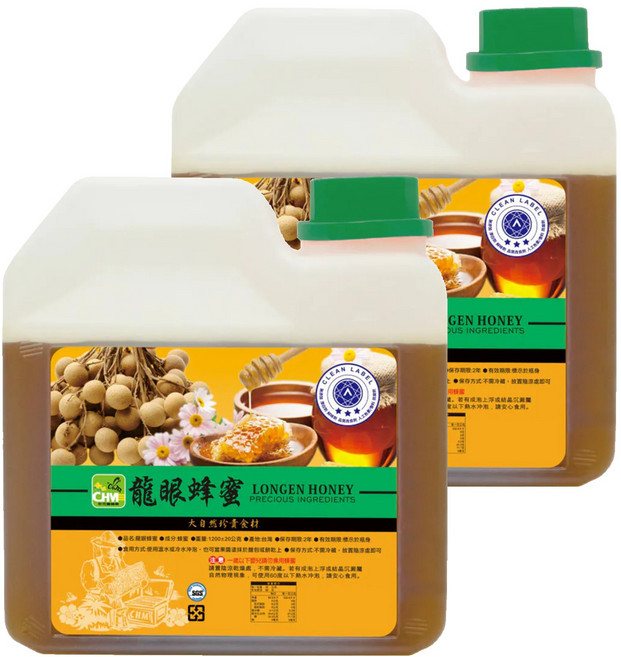彩花蜜 台灣國產蜂蜜 龍眼蜂蜜, 1.2kg, 2罐