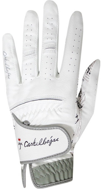 까스텔바작 남성용 넌슬립패드 골프장갑 왼손용 CS5GL202, 화이트, 1개