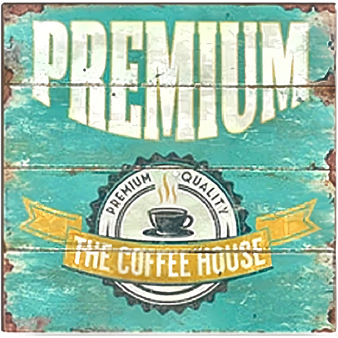 OPUS LOFT 純真年代 仿舊咖啡木板畫, 藍色