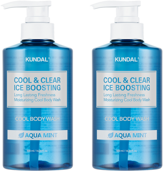 KUNDAL 昆黛爾 酷爽潔淨沐浴露 清涼薄荷香, 500ml, 2瓶