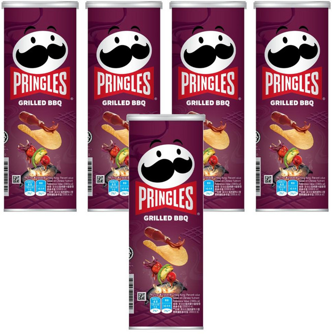 PRINGLES 品客 洋芋片 碳烤BBQ口味, 102g, 5罐