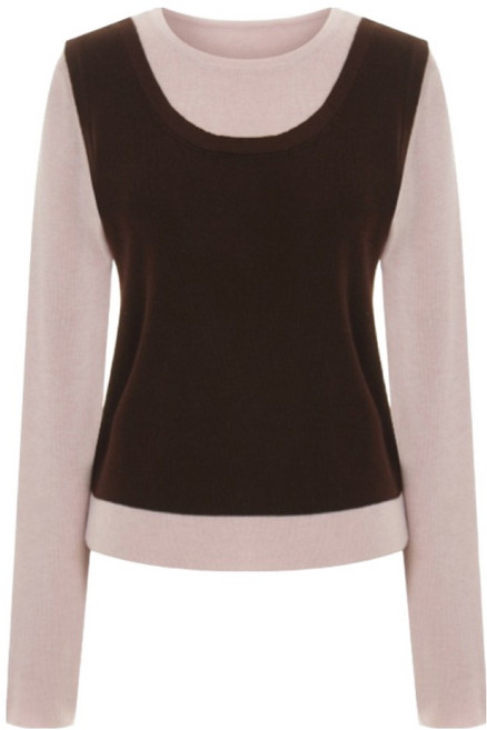 Sellys 撞色拼接層次感羊毛針織衫 I6A-CKN007