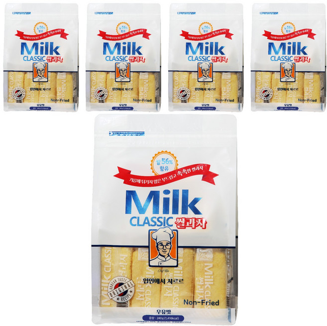 밀크클래식 쌀과자 우유맛, 240g, 5개