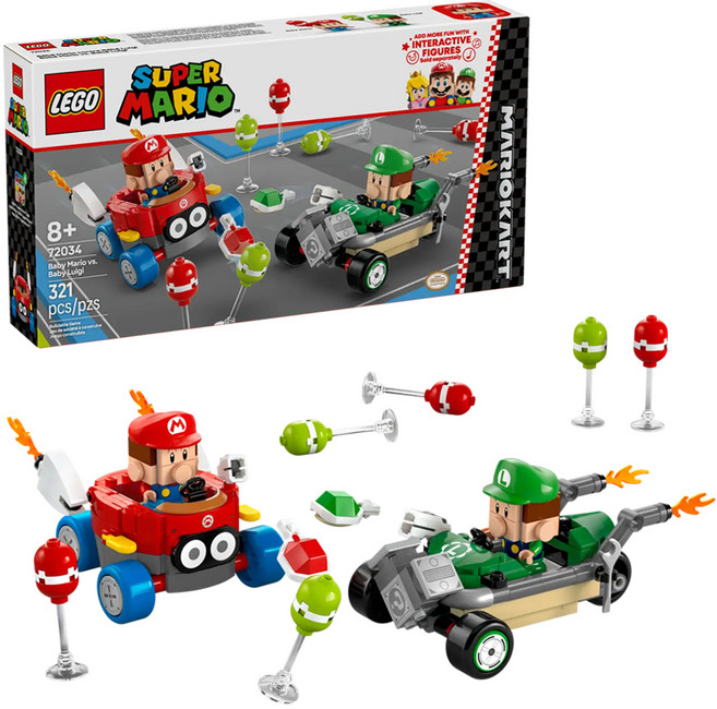 LEGO #72034 瑪利歐賽車 積木玩具, 321件, 瑪利歐寶寶 vs 路易吉寶寶, 1盒