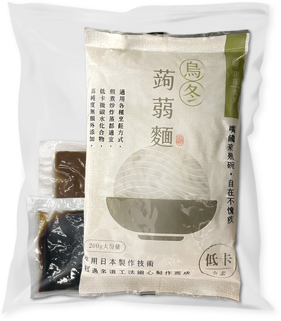 自在食刻 濃濃胡麻蒟蒻白麵, 235g, 1包
