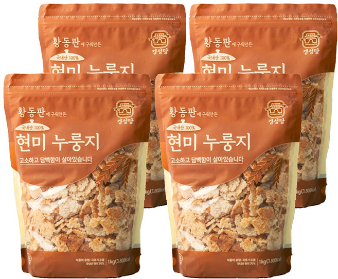 경성당 현미 누룽지, 1kg, 4개