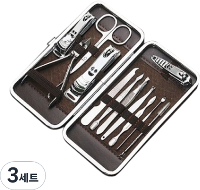 제이 가정용 손톱 손질 12종 세트, 체크, 3세트