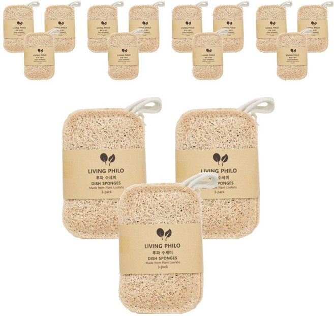 리빙필로 잘닦이는 루파 수세미 아이보리, 15개, 1개입