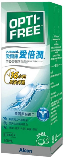 Alcon 愛爾康 OPTI-FREE 愛倍潤 全效保養液, 300ml, 1瓶