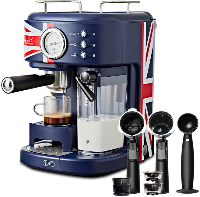 플랜잇 에스프레소 커피머신 디아트, PCM-GF21BL, 유니온잭블루