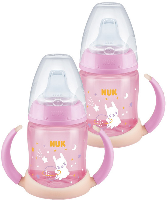 누크 퍼스트초이스 러너 야광 스파우트컵, 150ml, 2개, 핑크