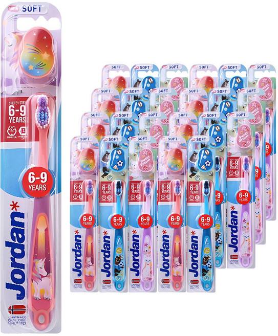 조르단 스텝 3단계 어린이 칫솔, 랜덤 발송, 1개입, 24개