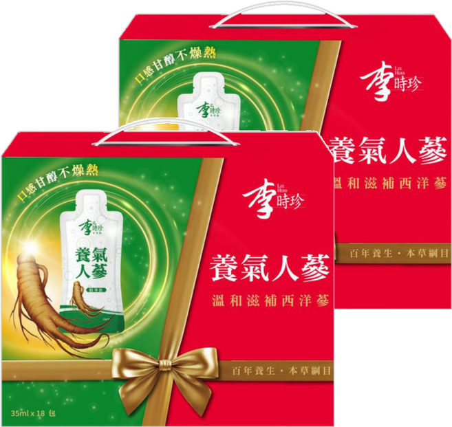 李時珍 養氣人蔘 18包, 630ml, 2盒