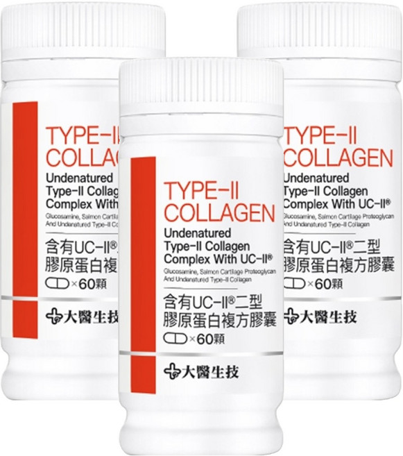 大醫生技 含有UC-II®二型膠原蛋白複方膠囊, 36g, 60顆, 3罐