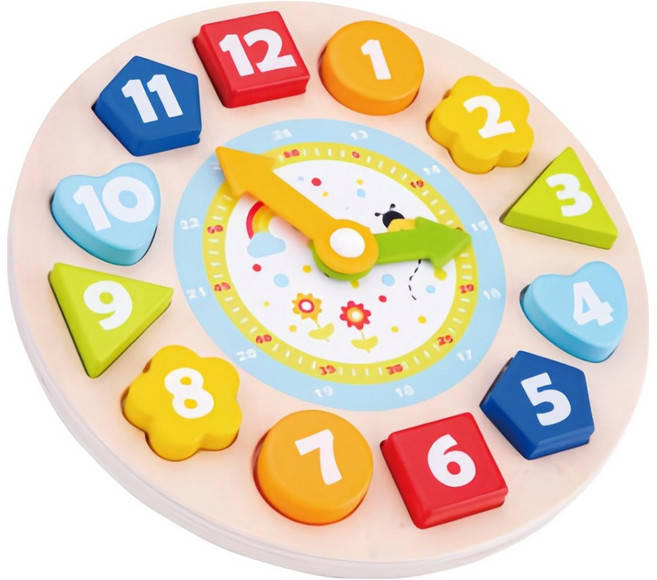 woet 寶寶 形狀學習時鐘拼圖 #18252, 1組, 13pcs