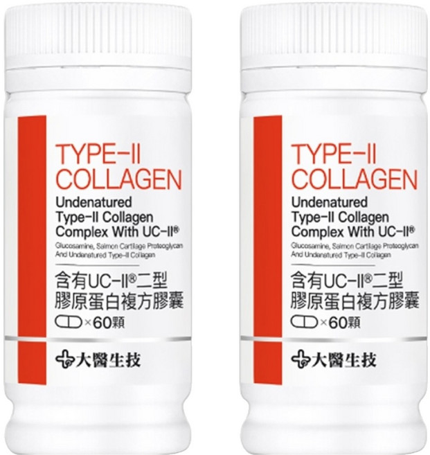 大醫生技 含有UC-II®二型膠原蛋白複方膠囊, 36g, 60顆, 2罐