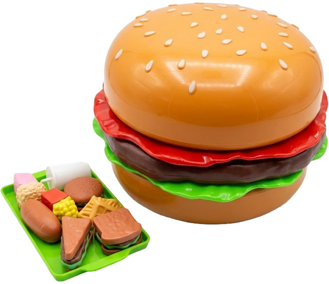 PLAYFUL TOYS 頑玩具 兒童切切樂漢堡收納組, 混和顏色, 1套