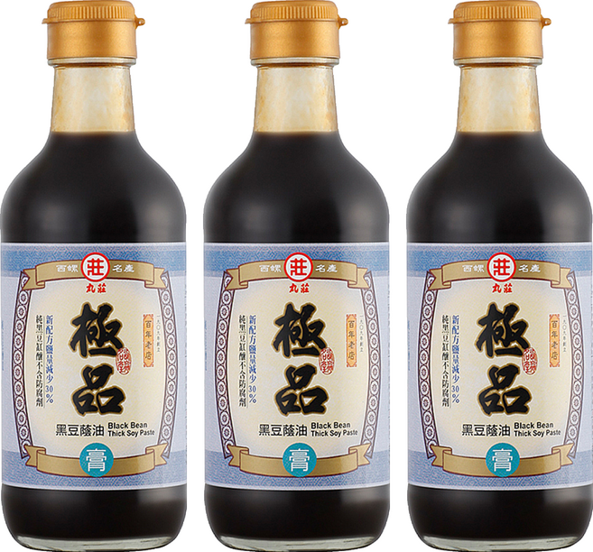 丸莊醬油 極品黑豆蔭油膏 350g 台灣製造 180日天然發酵, 3瓶