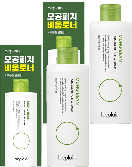 비플레인 녹두 모공 클리어링 라하 토너, 265ml, 2개