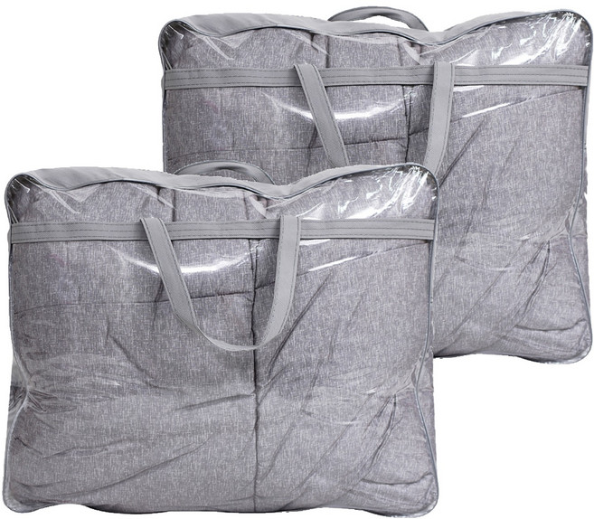 더베딩샵 이불 보관가방 특대, 그레이, 2개