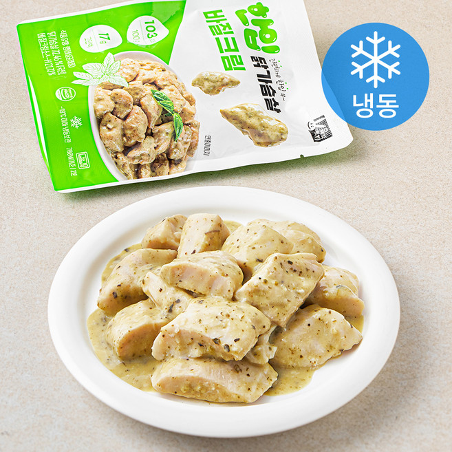 육식토끼 한입 닭가슴살 바질크림 (냉동), 100g, 1개입, 10개