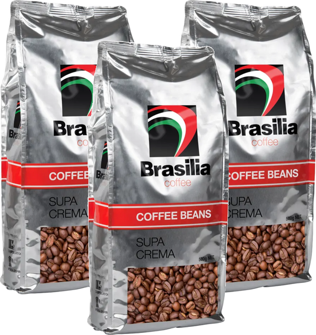 Brasilia 巴西里亞 咖啡豆 極品義式風味, 未研磨, 500g, 3包