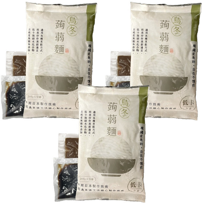 自在食刻 濃濃胡麻蒟蒻白麵, 235g, 3包