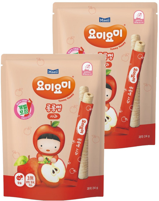 Maeil 每日乳業 Yommy Yommy 米棒棒, 2袋, 蘋果, 24g