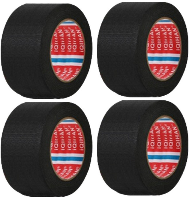iQIHAN 다다 칼라 마스킹테이프 검정 50 mm x 20 m, 4개