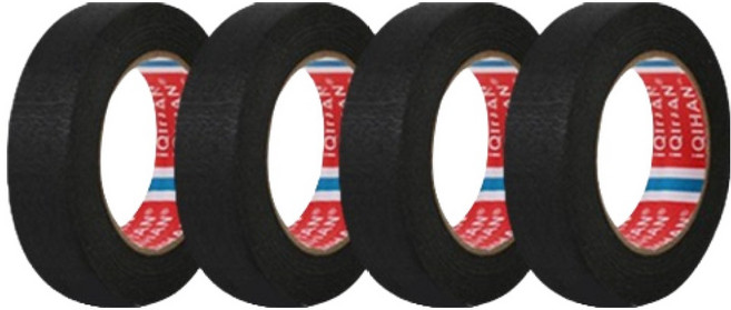 iQIHAN 다다 칼라 마스킹테이프 검정 25 mm x 20 m, 4개