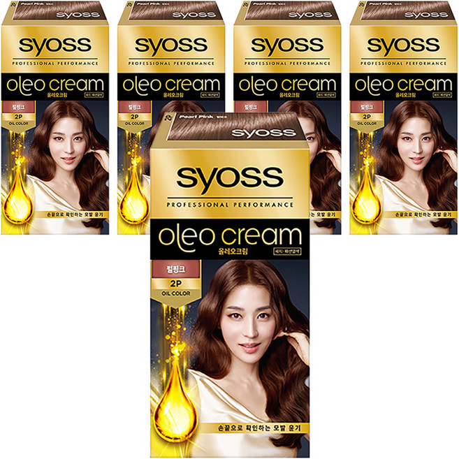 사이오스 NEW 올레오 크림 프리미엄 헤어 컬러 염모제, 2P펄핑크, 5개
