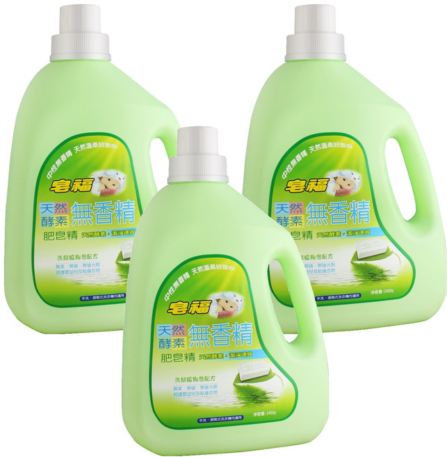 皂福 無香精天然酵素肥皂精, 2.4kg, 1入, 3桶