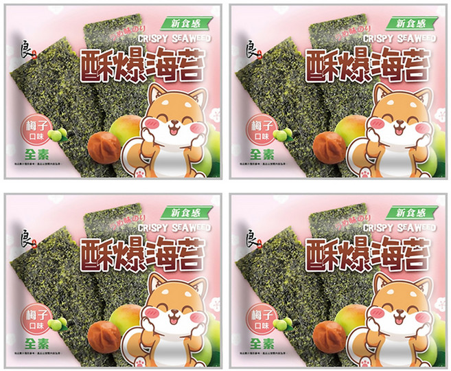 良澔 酥爆海苔 梅子口味, 32g, 4包