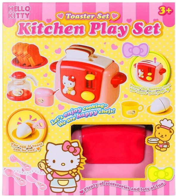 Hello Kitty 凱蒂貓 烤麵包機玩具套裝 多種配件 激發想像力和動手能力, 混合顏色, 1盒