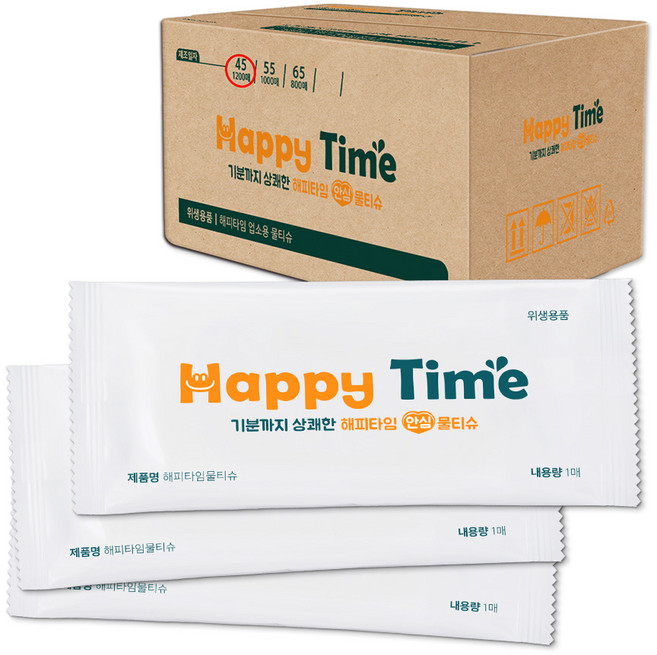 해피타임 H45 일회용 물티슈, 1200개, 1개입