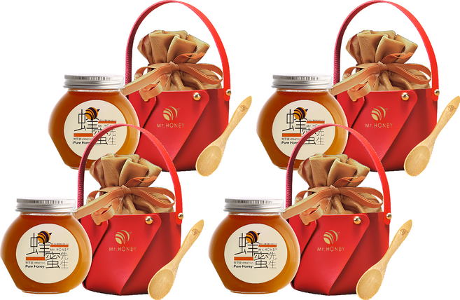 Mr.HONEY 蜂蜜先生 蜂蜜提籃組 野花蜂蜜, 240g, 4組