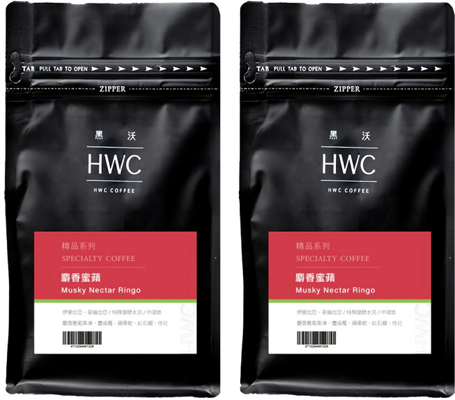 HWC 黑沃咖啡 精品系列 咖啡豆 麝香蜜蘋 半磅, 227g, 手沖式, 2包