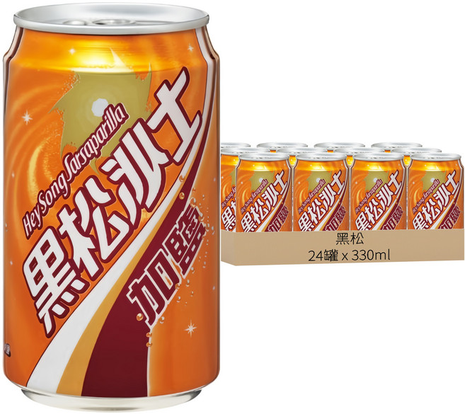 黑松 沙士 加鹽, 330ml, 24罐