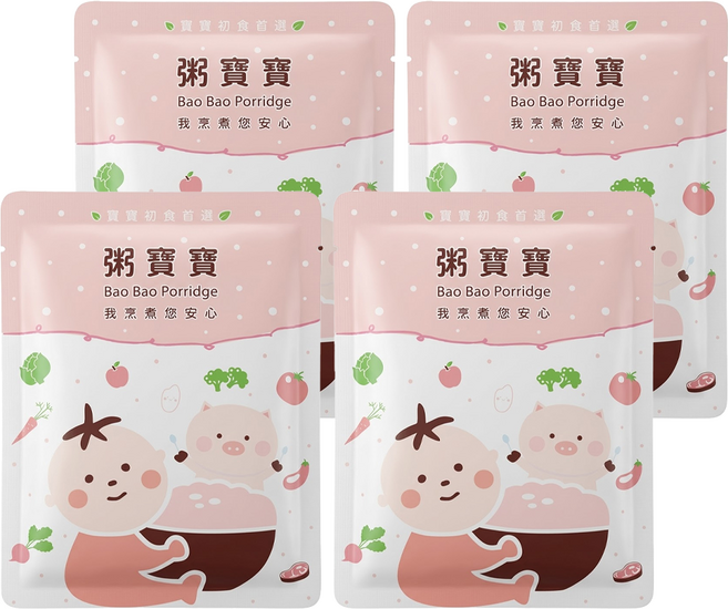 粥寶寶 蘋果蔬菜豬寶粥, 蘋果蔬菜, 150g, 4包
