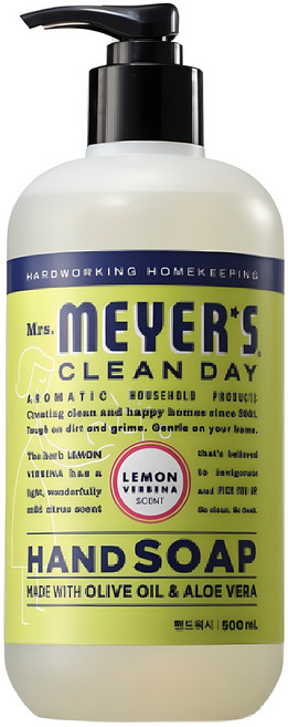[비건라이프] 미세스마이어스클린데이 핸드워시 레몬버베나향, 500ml, 1개