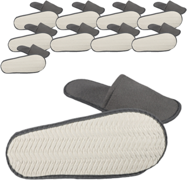 리빙베네 호텔 천 미끄럼방지 실내 슬리퍼, 실버, 10개