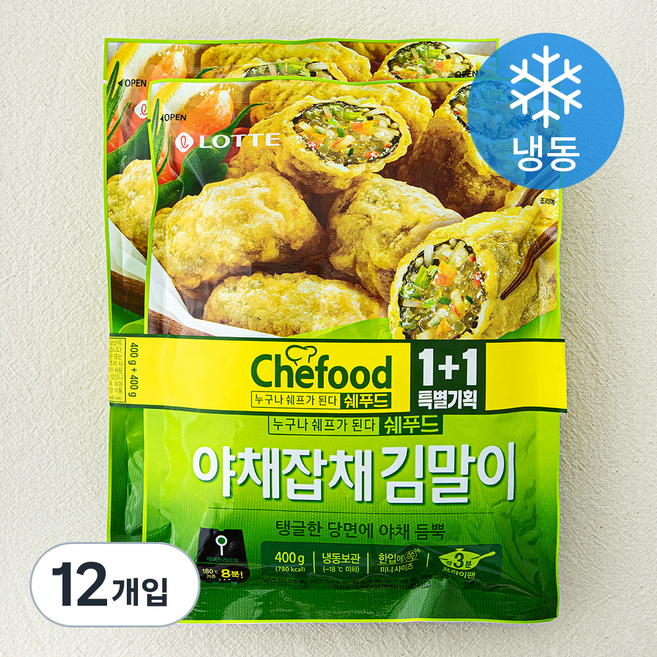 쉐푸드 야채잡채 김말이 (냉동), 400g, 12개입