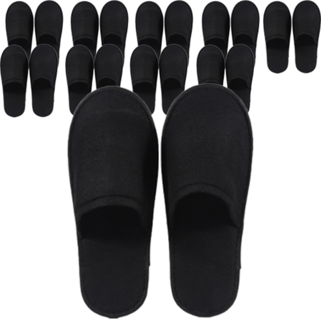 리빙베네 호텔 천 미끄럼방지 실내 슬리퍼, 블랙, 10개