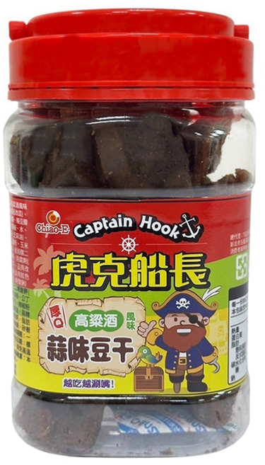 Chiao-E 巧益 虎克船長 蒜味豆干 高粱酒風味, 330g, 1罐