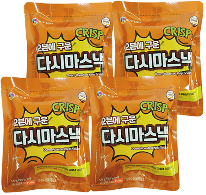 이미지 석하 오븐에 구운 다시마스낵, 15g, 4개
